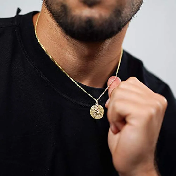 trendor Schütze Sternzeichen Herrenkette, goldplattierter Silberanhänger Ø 20 mm, 50 cm Rundanker-Kette, zeitloser Halsschmuck für Herren, Geschenkidee – Bild 5