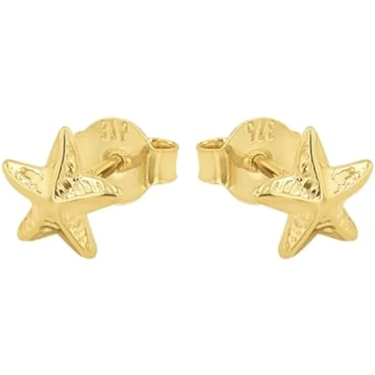 Amor Ohrstecker Seestern für Mädchen, 0,5 cm, in Gold, inkl. Schmuck Geschenk Box, Modell 2013371 – Bild 3