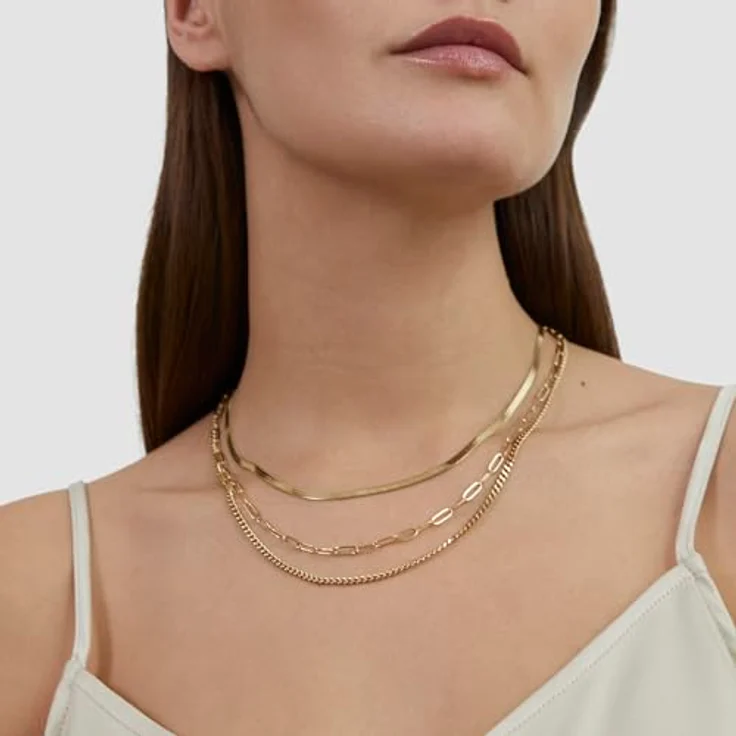 s.Oliver Necklace - Elegante Panzerkette aus poliertem Edelstahl - IP Gold - 54 cm, wasserfest & hautfreundlich – Bild 2