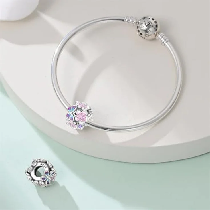 Pandach Charm Anhänger für Armband, 925 Sterling Silber mit Zirkonia-Steinen, kompatibel mit europäischen Armbändern und Halsketten für Frauen und Mädchen – Bild 3