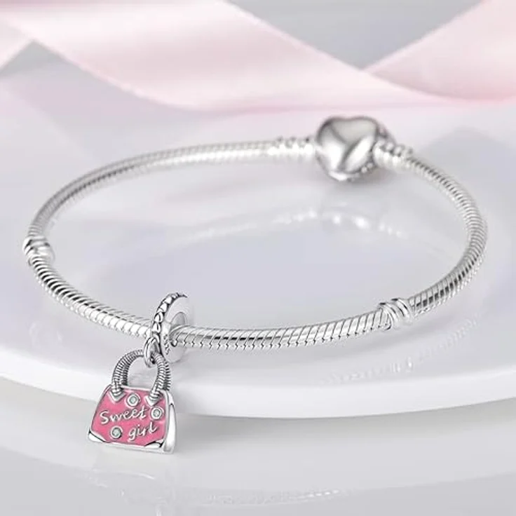 Pandach Damen Charm Anhänger C17, 925 Sterling Silber mit Zirkonia-Steinen, kompatibel mit europäischen Armbändern und Halsketten – Bild 2