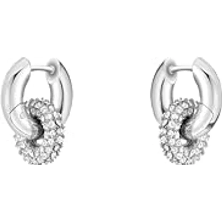 BOSS Damen-Ohrringe mit verschnörkeltem Design, polierter Edelstahl mit Kristallpavé, 14 mm Länge – Bild 2