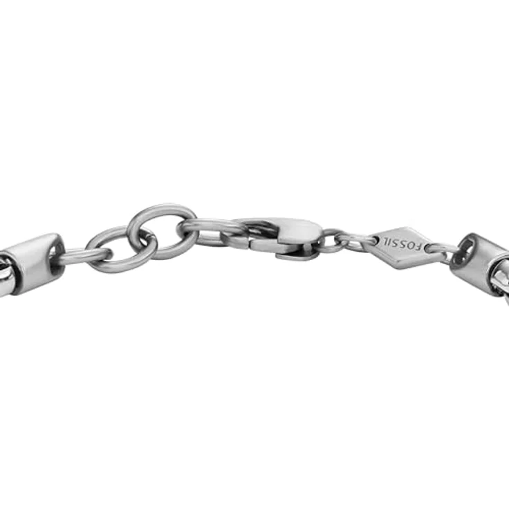 Fossil Edelstahlarmband für Herren, Silber schimmernd mit Hummerverschluss, Innenlänge 180-195 mm – Bild 4