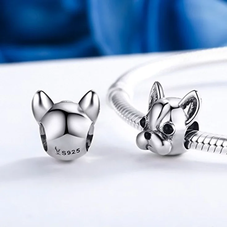 ShiYu 925 Sterling Silber Französische Bulldogge Charms für Pandora Armband, hypoallergen, Lochgröße 4,5-5,0 mm – Bild 5