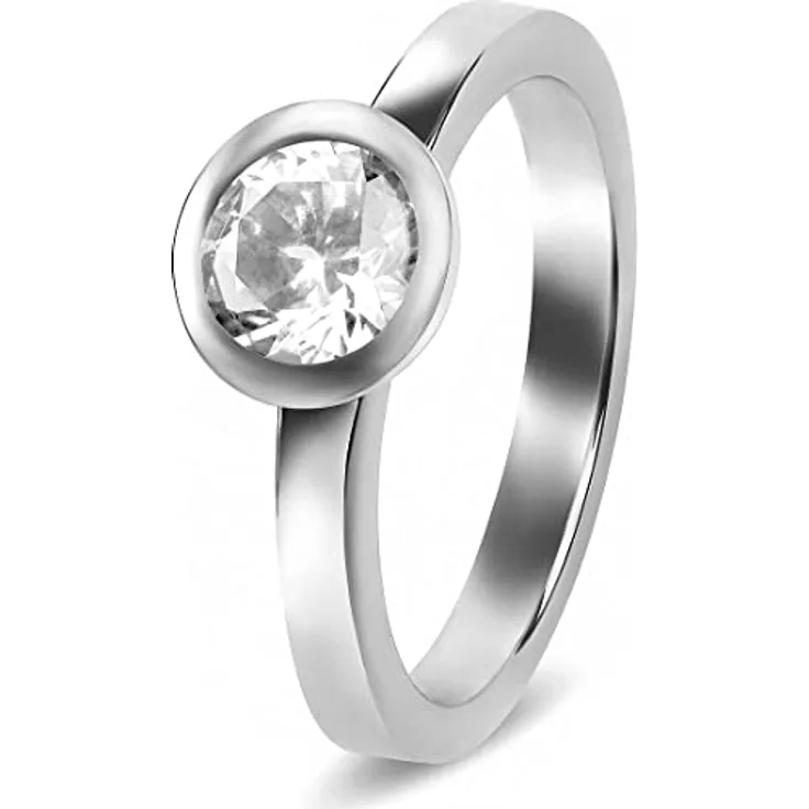 JETTE Damenring 1 Farbstein, 925er Silber, Größe 57, Designerin Jette Joop