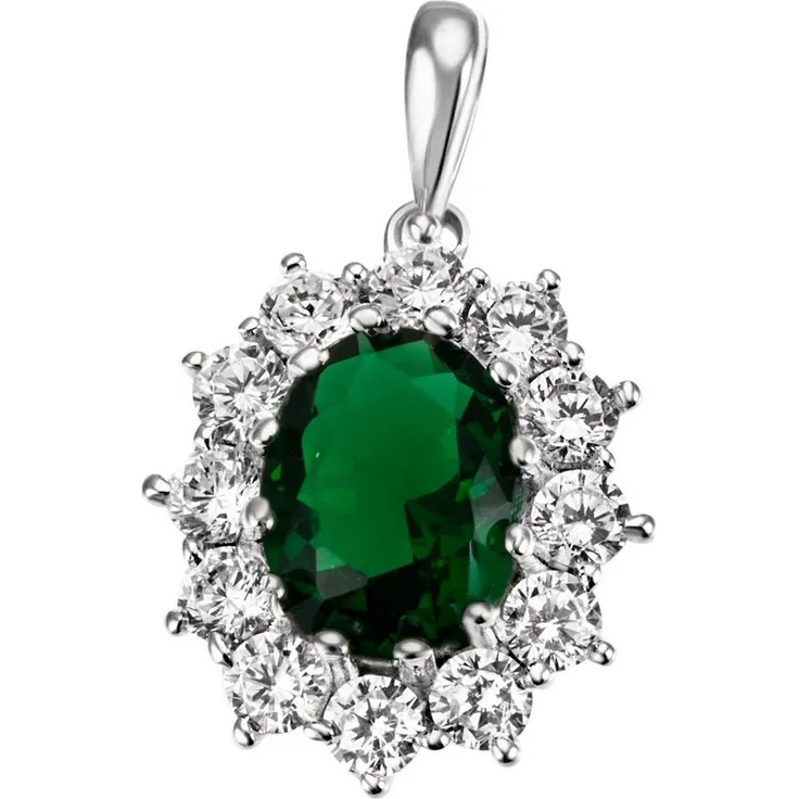Firetti Kettenanhänger Lady D Diana Royal, Schmuck aus Silber 925 mit Glasstein und Zirkonia (synth)