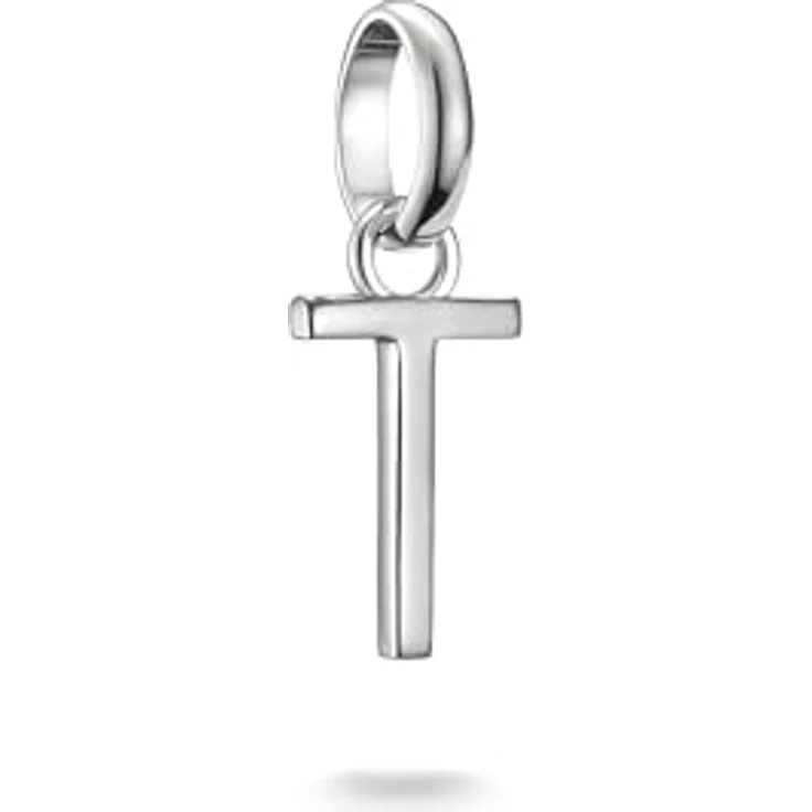 Thomas Sabo Charm Club Connect Charm-Anhänger Buchstabe T, Recyceltes 925 Silber mit filigraner Öse, vielseitig kombinierbar – Bild 1