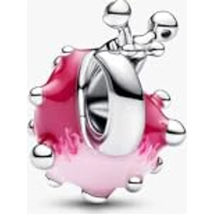 PANDORA Charm Schnecke Rosa, 925 Sterling Silber mit rosa Emaille und Cubic Zirkonia, kompatibel mit Moments, 794553C01 – Bild 2