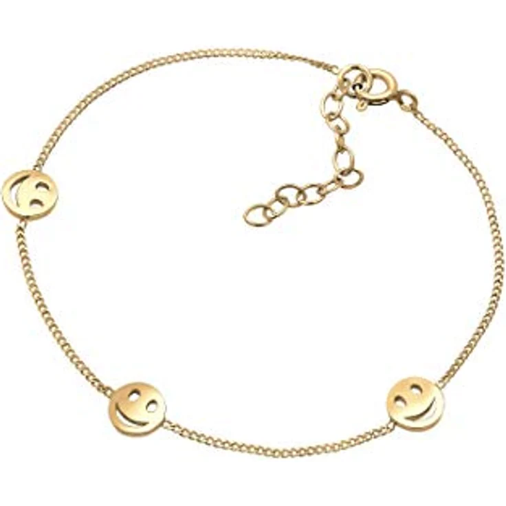 Elli Damen-Armband mit Smiling Plättchen, 16 cm, 925 Sterling Silber, anlaufgeschützt, hochglanzpoliert – Bild 2