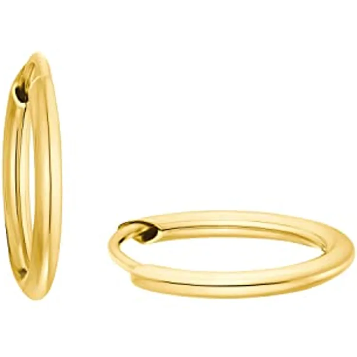 Amor Creolen Damen Ohrschmuck, 1,1 cm aus 585/14 Gold, praktischer Steckverschluss, in Schmuck Geschenk Box