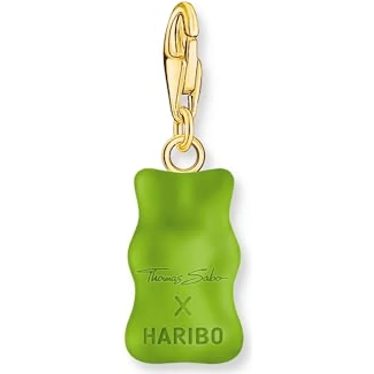THOMAS SABO Charm-Goldbären-Anhänger, 18k vergoldet, aus recyceltem Silber, Grün und Orange, HARIBO x THOMAS SABO – Bild 4
