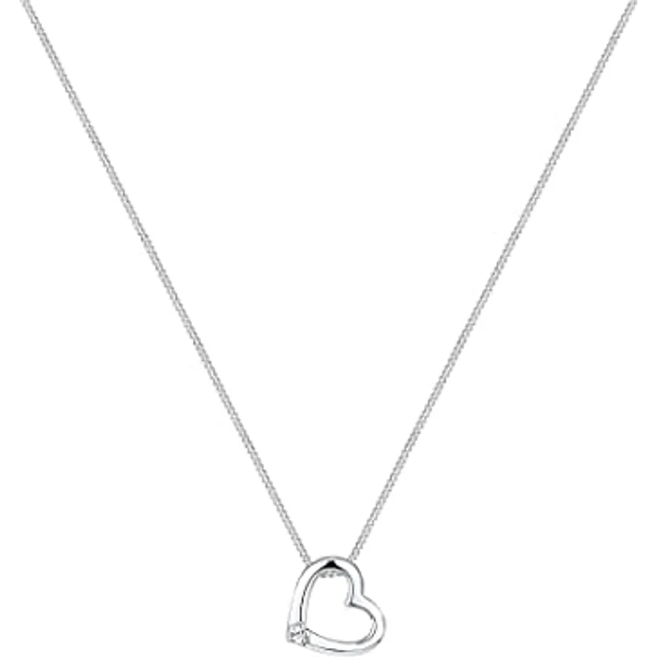 Elli Halskette Damen Herz Anhänger mit Glaskristall, 925 Sterling Silber, handgearbeitet, anlaufgeschützt – Bild 2