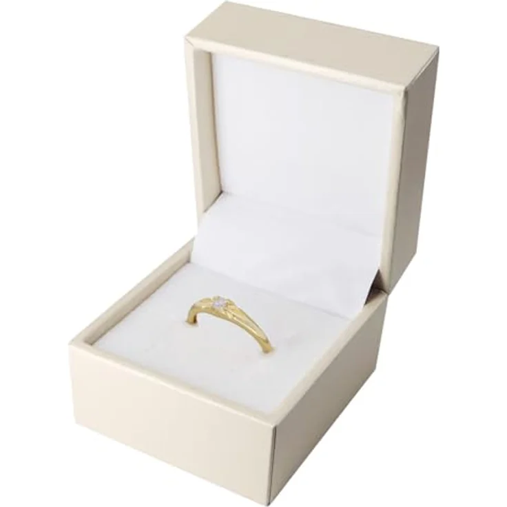 Glizz Goldring 8 Karat Gold 333 für Damen und Herren mit Zirkonia, poliert und funkelnd – Bild 4