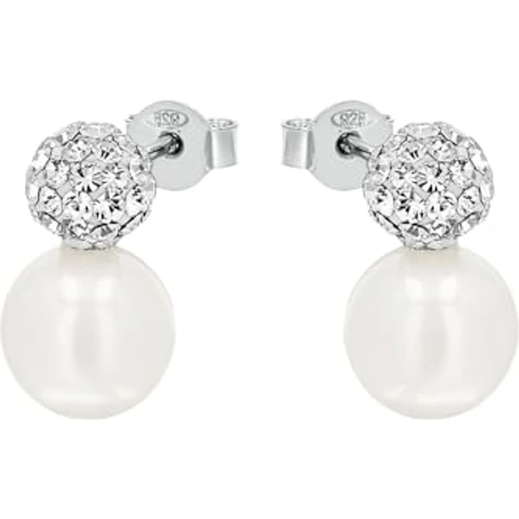 Amor 925 Sterling Silber Damen-Ohrringe, mit synthetischen Zirkonia, 15 mm Länge, kommt in Geschenkbox – Bild 3