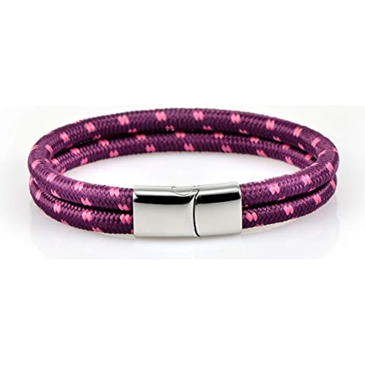 Galeara Noa Segeltau Armband, geflochtenes Surferarmband mit Magnetverschluss, maritim, rosa-lila, Größe 215 mm – Bild 4
