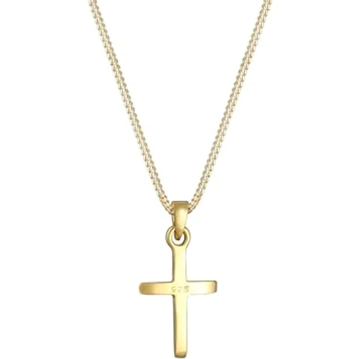 Elli Halskette Damen Kreuz Anhänger mit Sterngravur, 925 Sterling Silber, anlaufgeschützt, handgefertigt, ideal als Geschenk – Bild 4