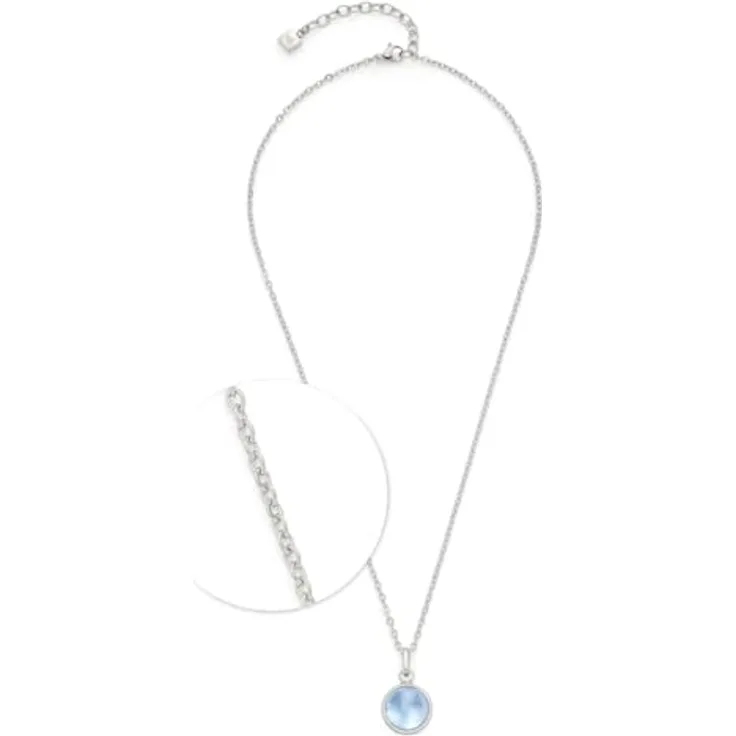 JEWELS BY LEONARDO Halskette Bea, kurze silberfarbene Edelstahlkette mit grau-blauem Glasstein und Perlmutt, verstellbar 45-50 cm, Schmuck Geschenk, 024357