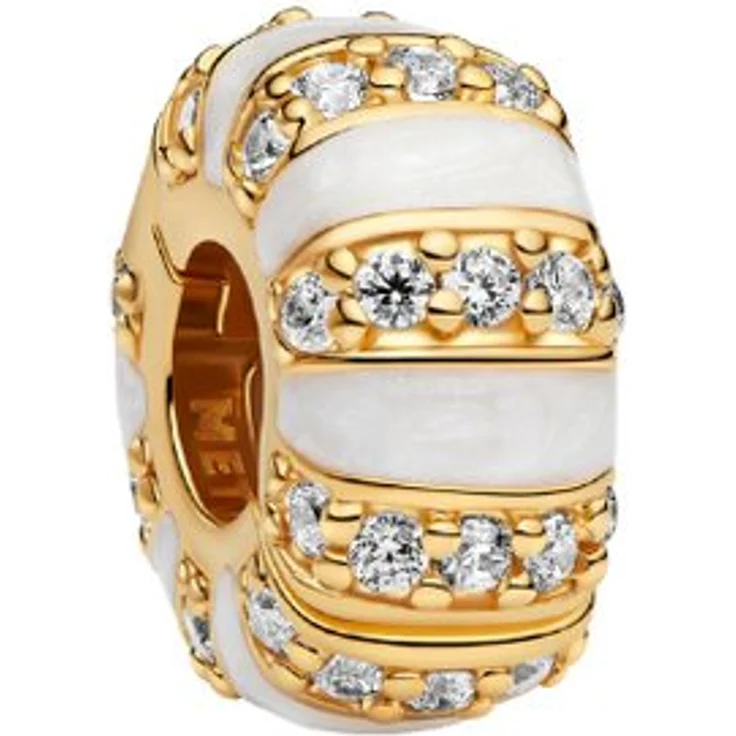 Pandora Moments Charm-Einhänger 763785C01, Gelbgoldvergoldet mit Zirkonia, Clip-Funktion