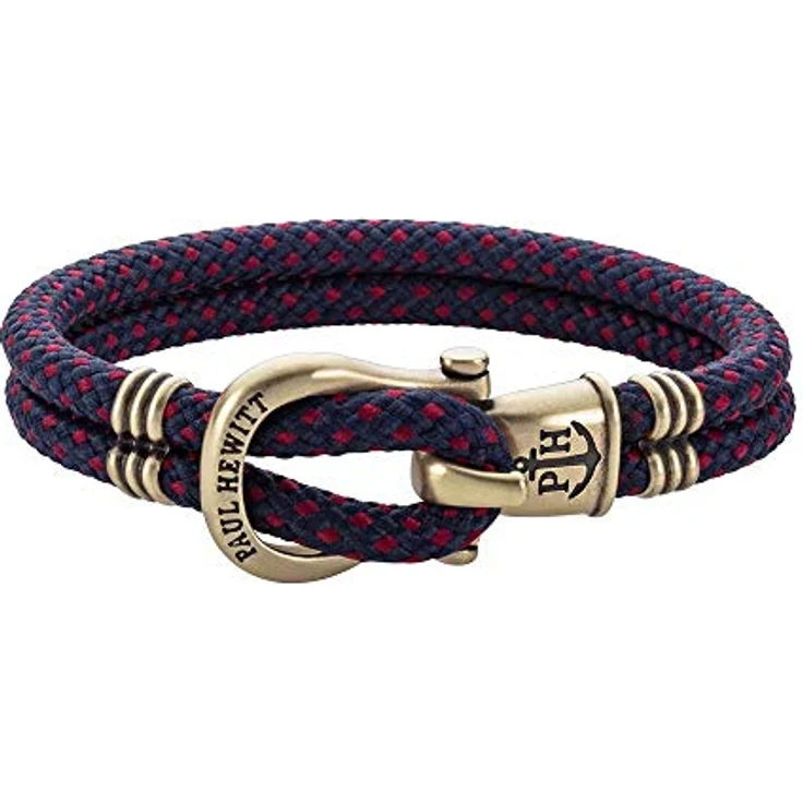 PAUL HEWITT PHINITY Herren-Armband, maritim, geflochtenes Nylon, marineblau und rot, Größen M bis XXL – Bild 1