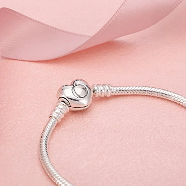 PANDORA PULSERA Plata CIERRE Corazon, Damen-Armband 17CM aus Sterling Silber mit Herzenverschluss – Bild 5