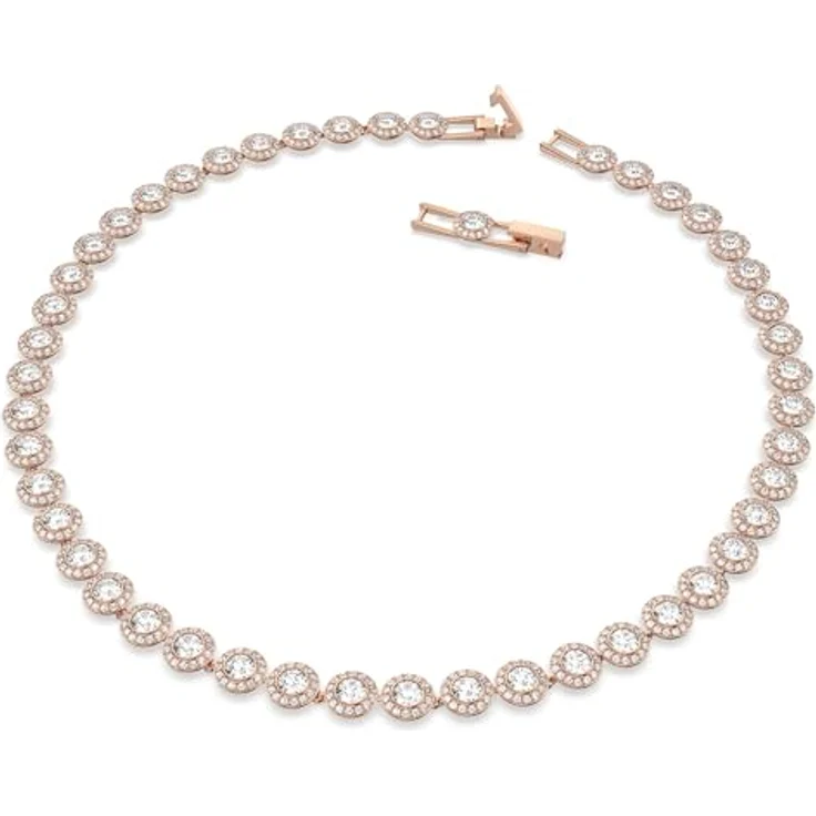 Swarovski Una Angelic Halskette, Rund, Weiss, Roségold-Legierungsschicht, mit Kristallpavé für besondere Anlässe – Bild 2