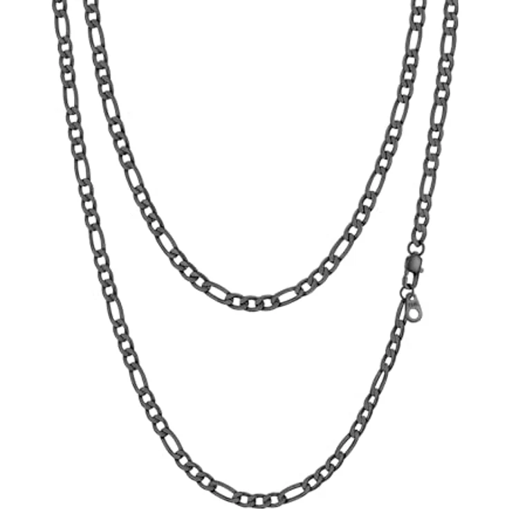 PROSTEEL Herren Figaro Halskette, Edelstahl Schwarz, Breite 4mm, Länge 55cm, modern und langlebig – Bild 1