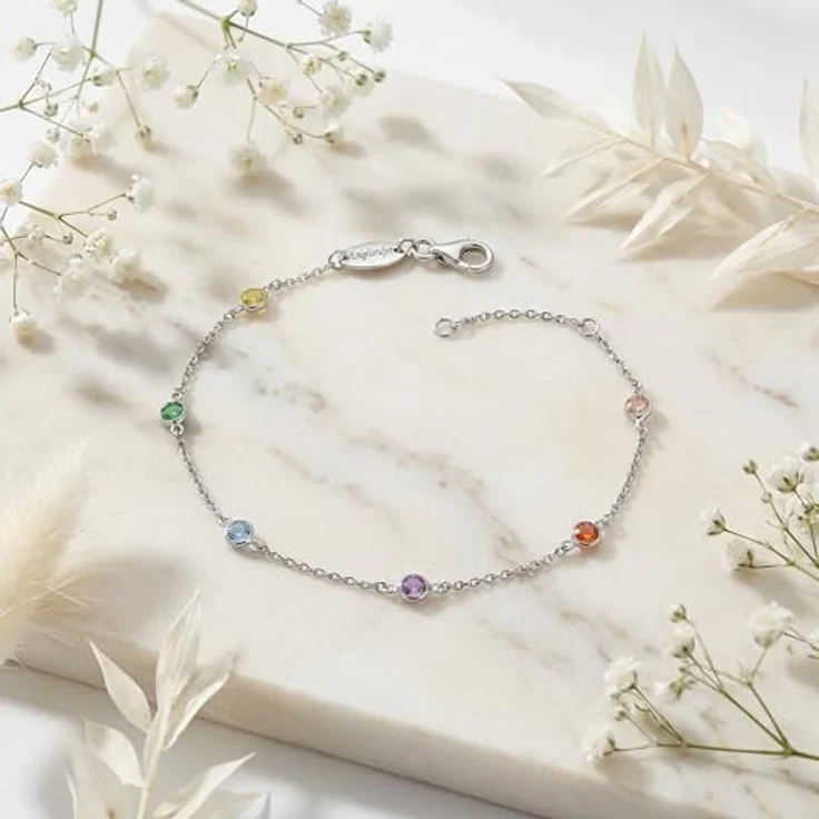 Engelsrufer Damen Armband 925 Sterling Silber, verstellbar 17-19 cm, Multicolor Zirkonia Steine, nickelfrei, Allergiker freundlich – Bild 2
