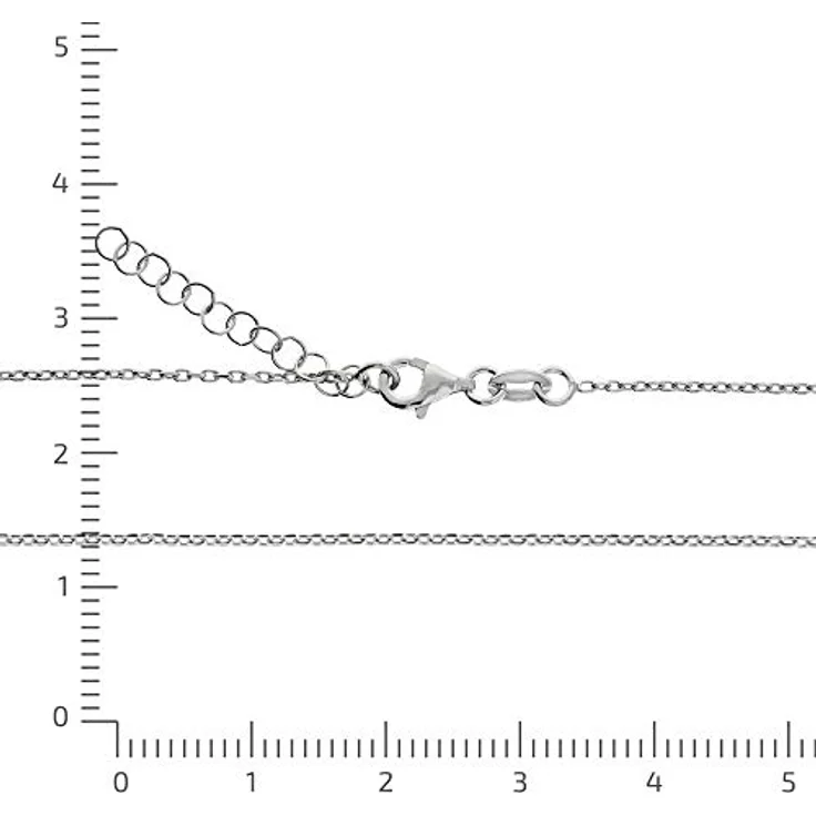 Diamonds by Ellen K. Damen Halskette 925/- Sterling Silber, 45+3 cm, glänzend mit weißem Diamant 0,008 ct, Buchstabe M – Bild 4