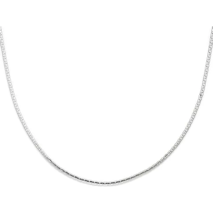 Copenhagen STUDIOS Mini Edgy Necklace, silber, Gliederkette aus poliertem Edelstahl, verstellbare Länge, wasserfest & hautfreundlich