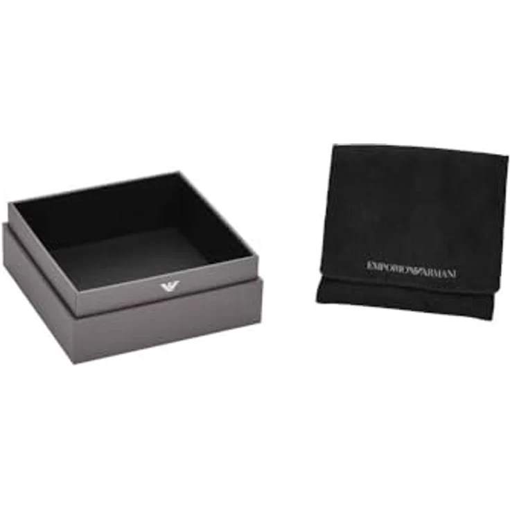 Emporio Armani Herren Edelstahl Ohrring EGS3165040, silberfarben, gebürstetes Finish, Creolenverschluss – Bild 5
