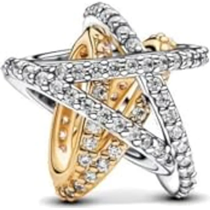 Pandora Charm Seestern 763590C01, vergoldet mit Zirkonia, maritimer Schmuck für Meerliebhaber