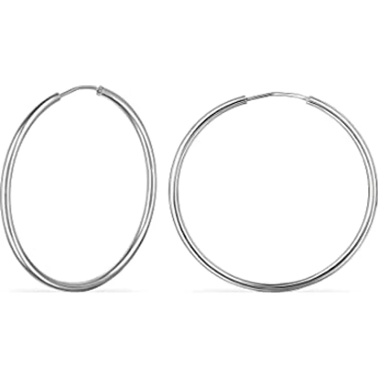 FAVS Damen-Creolen, 925er Silber, Durchmesser 30 mm, klassisches Design – Bild 3