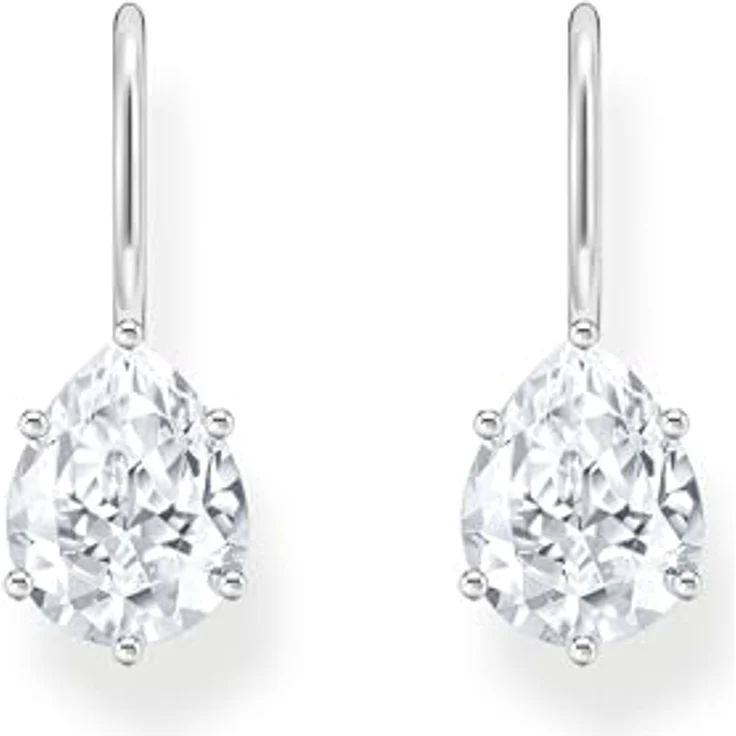 Thomas Sabo Ohrhänger H2290-051-14, 925 Sterlingsilber mit weißem Zirkonia-Tropfen – Bild 2
