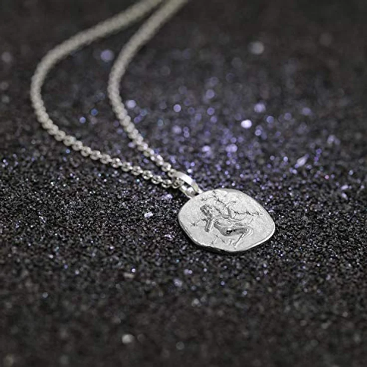 trendor Sternzeichen Jungfrau Halskette 925 Silber, Ø 16 mm Tierkreiszeichen Anhänger mit 45 cm Kette für Damen, Herren und Kinder, rhodiniert – Bild 3