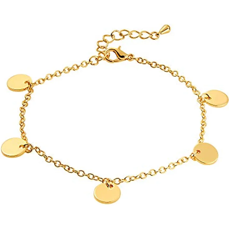 Heideman Damen-Armband Kreise aus Edelstahl goldfarbend poliert mit rundem Kreiseanhänger, in edler Geschenkbox