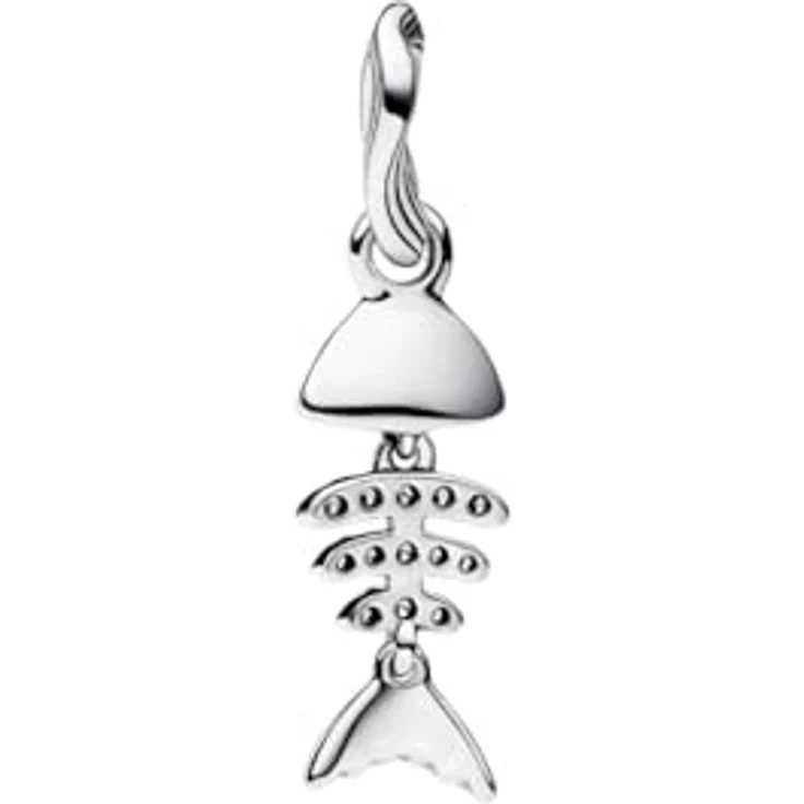 Pandora Moments Türkisfarbener Fischgräte Charm-Anhänger aus Sterling Silber mit Zirkonia, kompatibel mit ME und Moments Kollektion, 793894C01 – Bild 3