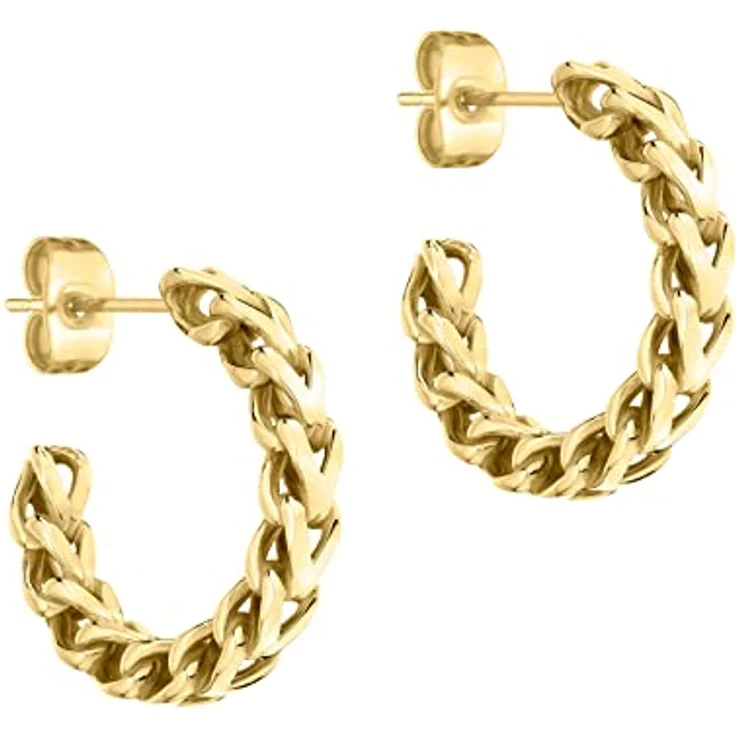 Liebeskind Berlin Creole LJ-1010-E-20 IP Gold, Damen-Ohrringe aus poliertem Edelstahl, 2 cm Größe – Bild 1