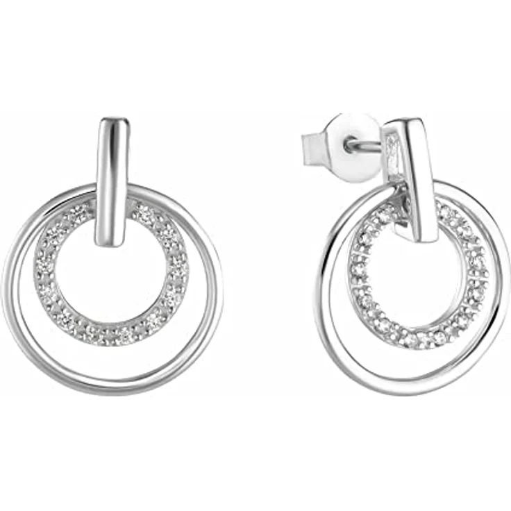 s.Oliver Paar Ohrstecker, mit 24 weißen Zirkonia (synth), rhodiniertes 925 Sterling Silber – Bild 1