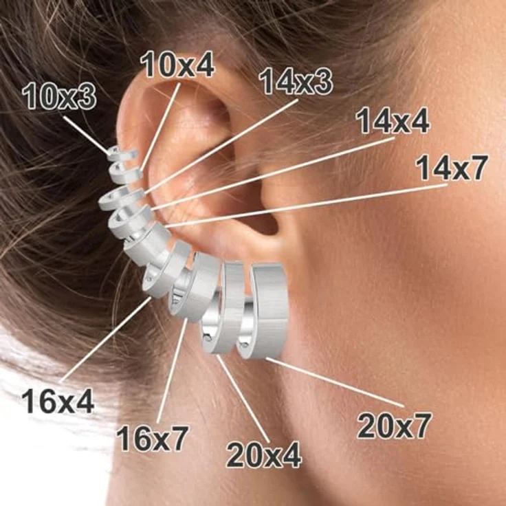 Soul-Cats Creolen Silber gebürstet aus Edelstahl – Unisex Ohrringe für Damen & Herren, schlicht & modern, Ø 20mm / 7mm breit – Bild 4