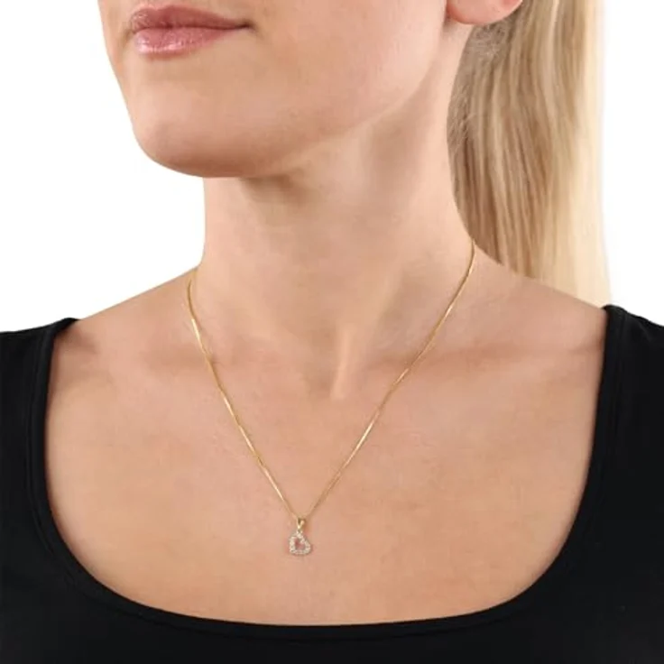 Amor Motivanhänger Herz, 1,4 cm, mit Zirkonia, 375 Gold, in Schmuck Geschenk Box, 2035327 – Bild 3