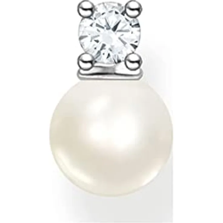 THOMAS SABO Single-Ohrstecker Süßwasserzuchtperle mit Zirkonia (synth), modern und elegant