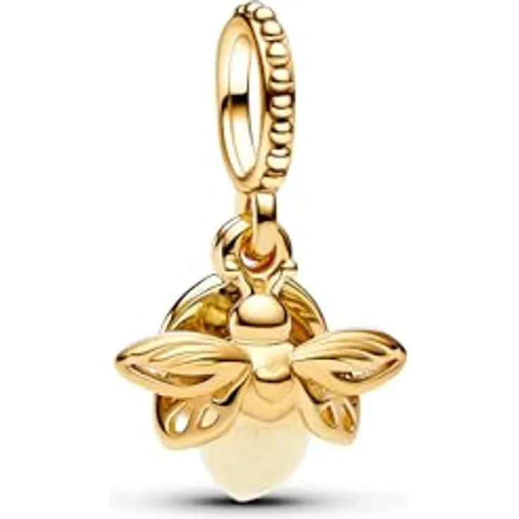 Pandora Charm-Einhänger 769352C01, Glühwürmchen, vergoldet, Glas, Gelb