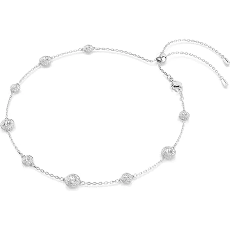 Swarovski Una Angelic Halskette, Rhodinierte Damenhalskette mit Beidseitig Tragbaren Kristallen, Länge: 30-44 cm – Bild 3