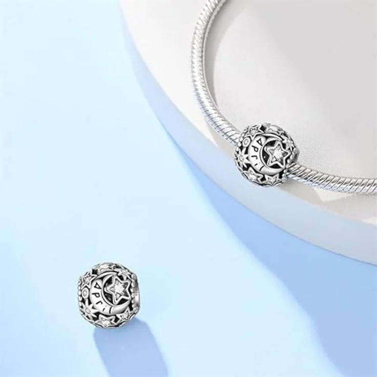 Pandach Damen Charm Anhänger Geburtsstein, 925 Sterling Silber, 12 Farben, kompatibel mit Pandora Armband und Halskette – Bild 2