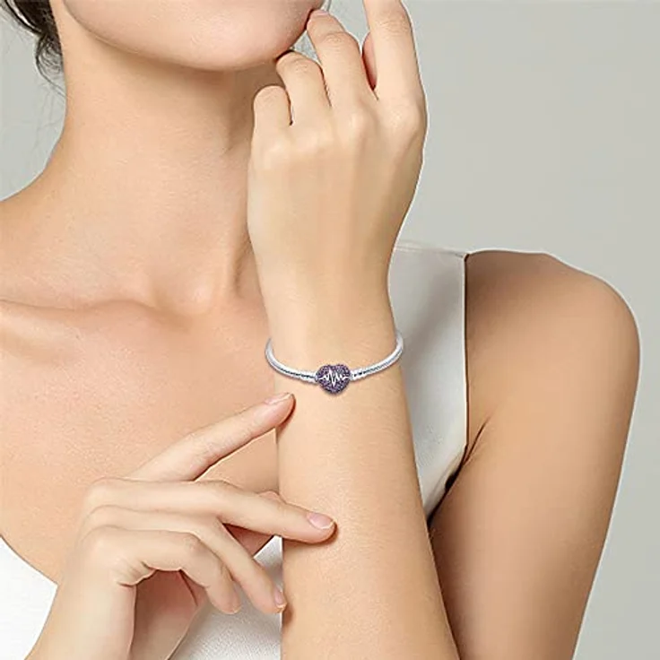TINSLO Damen Armband 925 Sterling Silber, Herzverschluss Moments Schlangen Gliederarmband, Geschenk für Frauen, Valentinstag, Muttertag, Geburtstag, Weihnachten – Bild 3