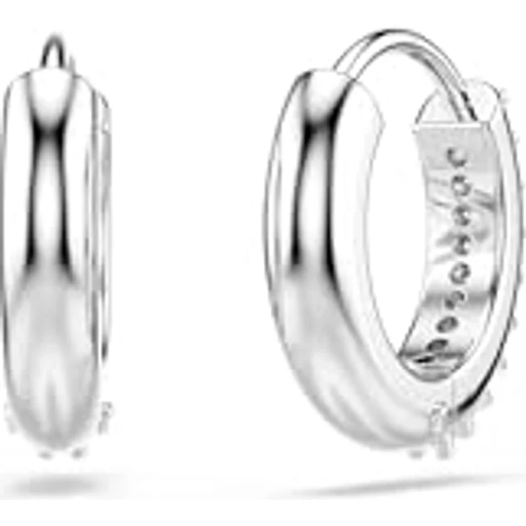 Swarovski Creolen Matrix 5690670, Metall-Creolen mit Swarovski-Kristall in strahlendem Weiß, 1 cm Länge – Bild 4