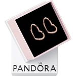 PANDORA ROSE Ohrringe "Asymmetrische Herzen der Liebe" in 14 Karat Rosévergoldung, minimalistisches Design für Damen