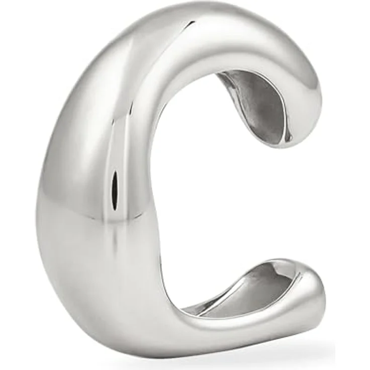 COPENHAGEN STUDIOS Organics Ear Cuff, silber, Damen-Ohrschmuck aus poliertem Edelstahl, organisches Design, wasserfest & hautfreundlich – Bild 1