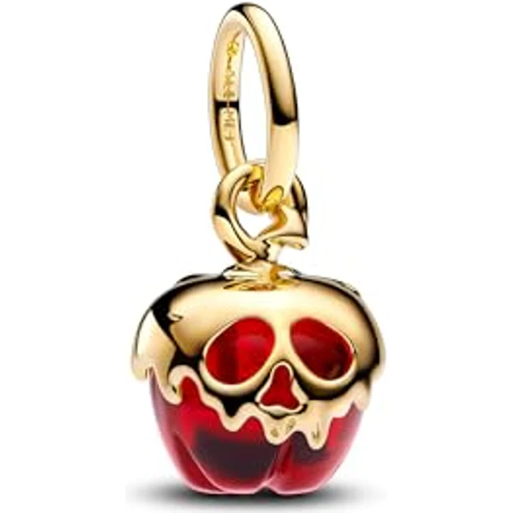 PANDORA Moments Disney Villains Böse Königin Apfel Charm-Anhänger aus Sterling Silber mit rotem Murano-Glas und vergoldeter Metalllegierung, kompatibel mit Moments Armbändern, 763421C01 – Bild 1