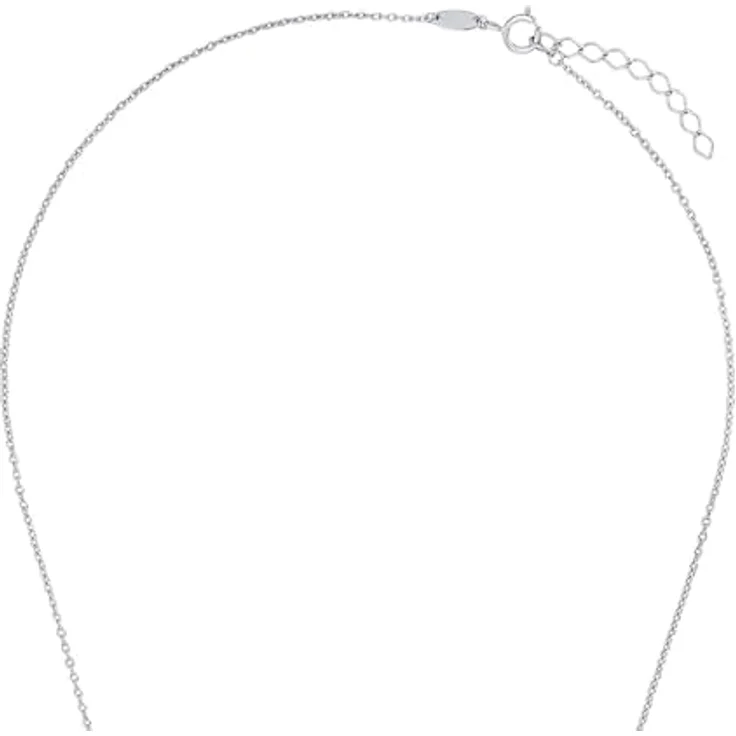 Amor Kette mit Anhänger Weißgold 375/9ct, Damen Halsschmuck mit Zirkonia, 42+3 cm, Infinity, in Schmuck Geschenk Box, 2014440 – Bild 3